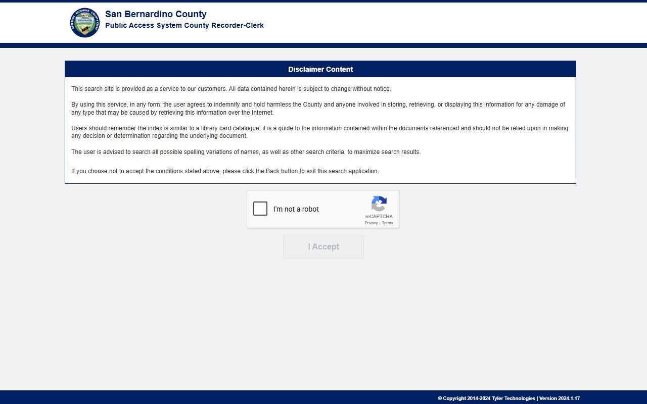 San Bernardino County self-service portal