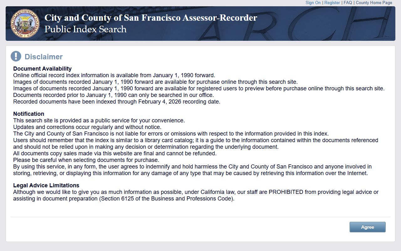 San Francisco Records Manager database