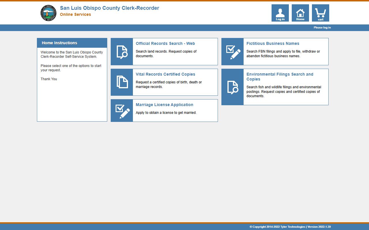 San Luis Obispo County Tyler search portal