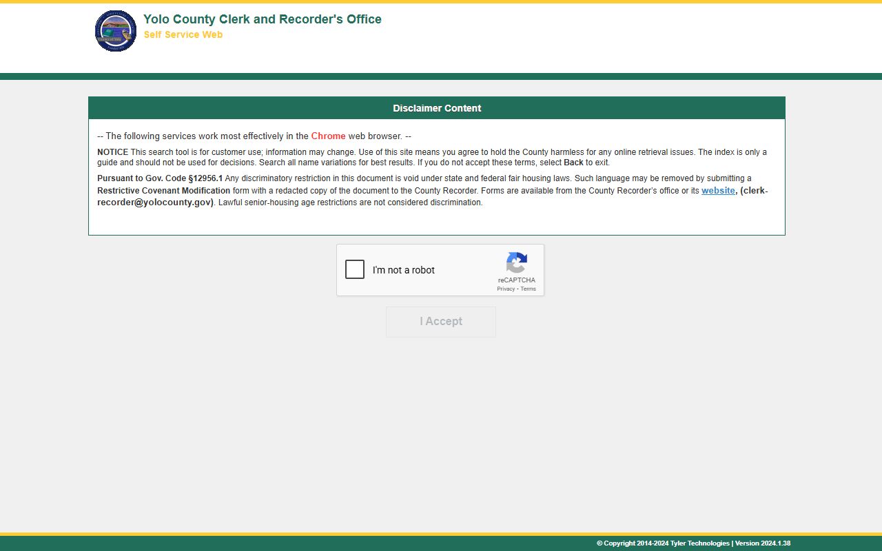 Yolo County Tyler search portal